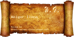 Weiger Ilona névjegykártya